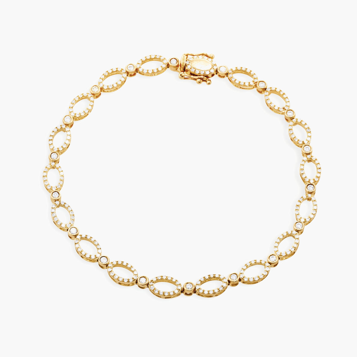 Diamond Oval Link Bracelet