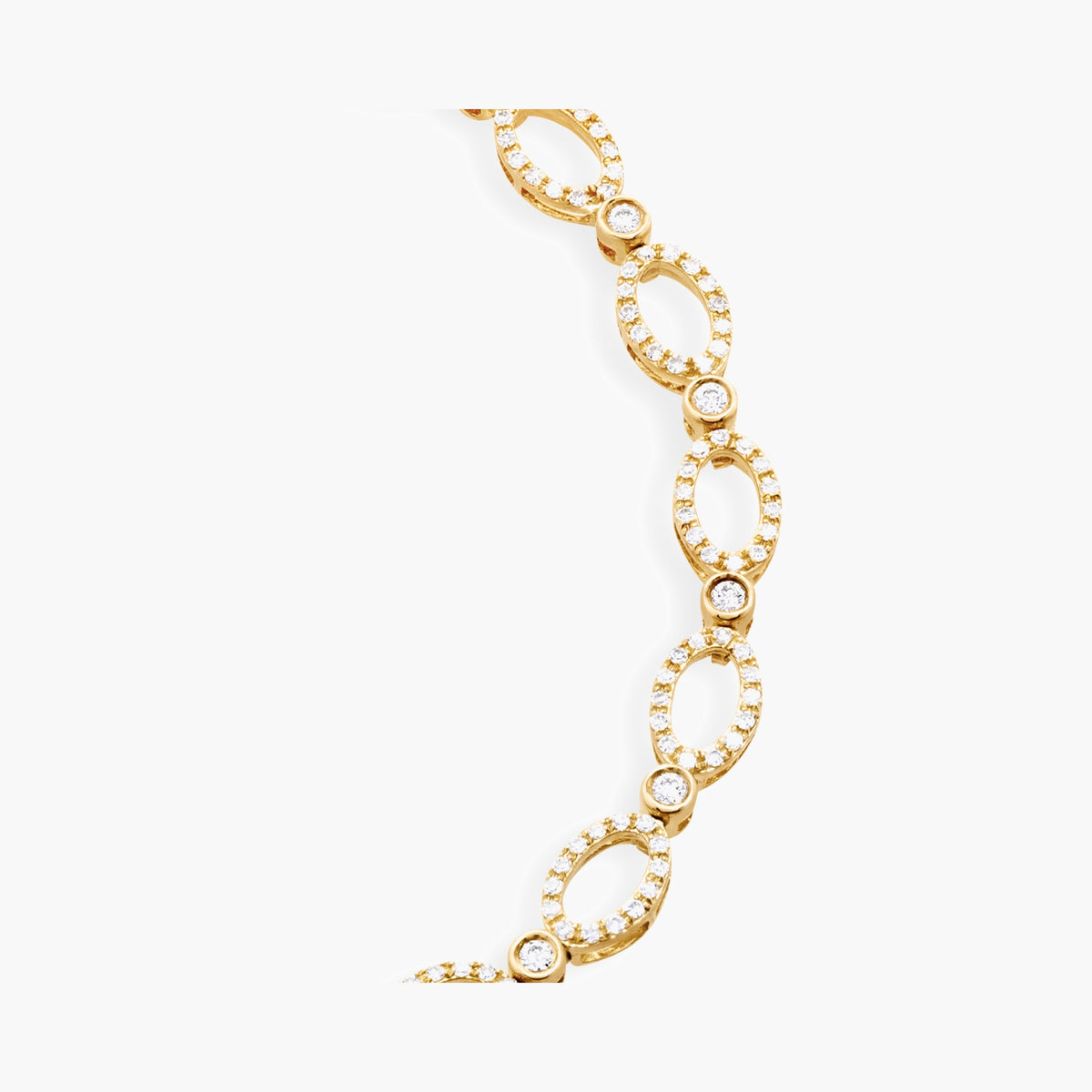 Diamond Oval Link Bracelet
