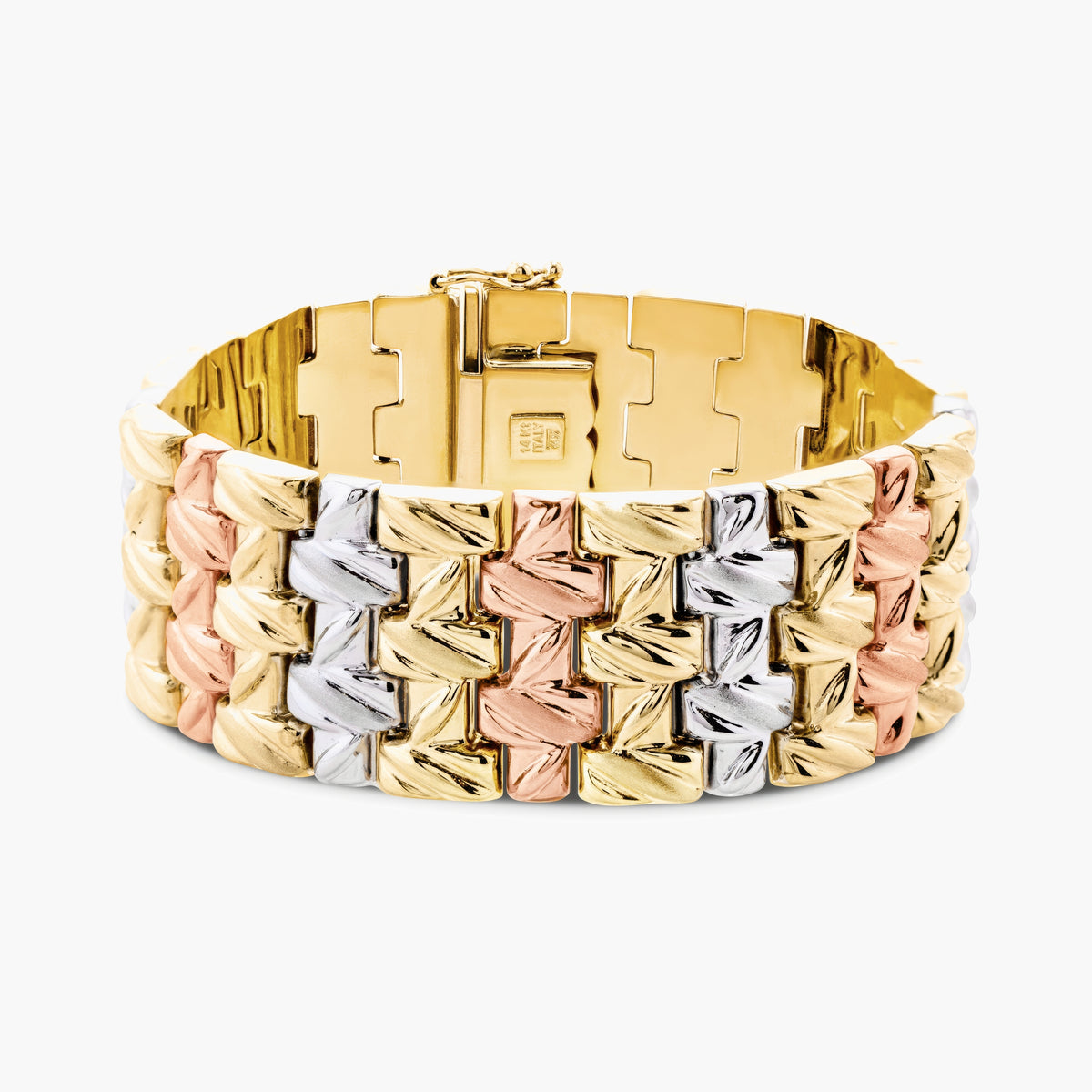 Wide Gold Link Bracelet