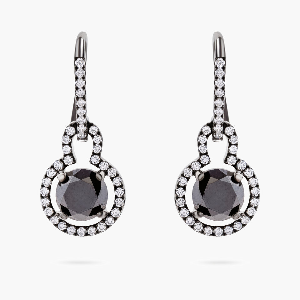 Black Diamond Drop Earrings