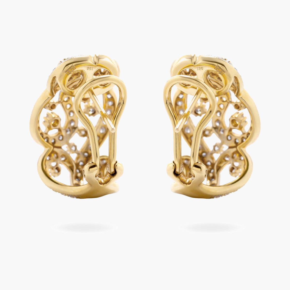 Fancy 2 tone diamond FB earrings