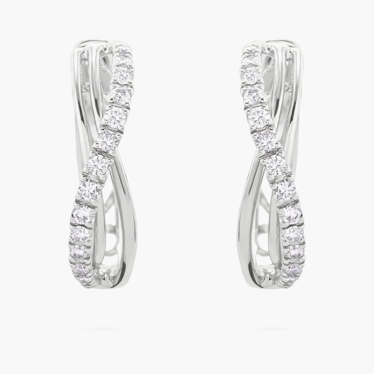 Pave twisted Hoop earrings (single row)