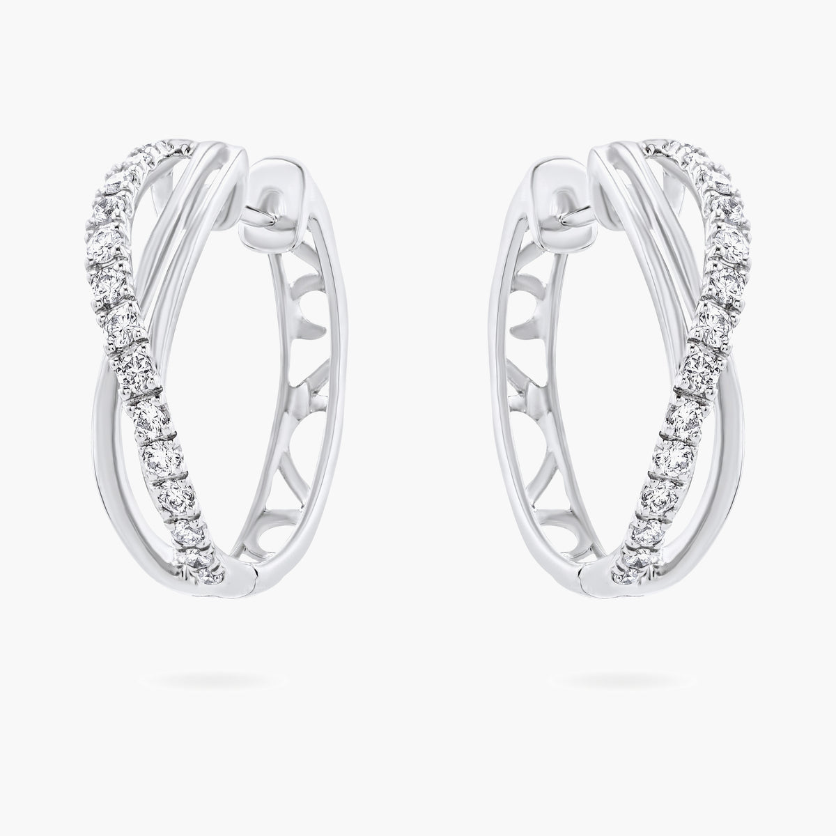 Pave twisted Hoop earrings (single row)