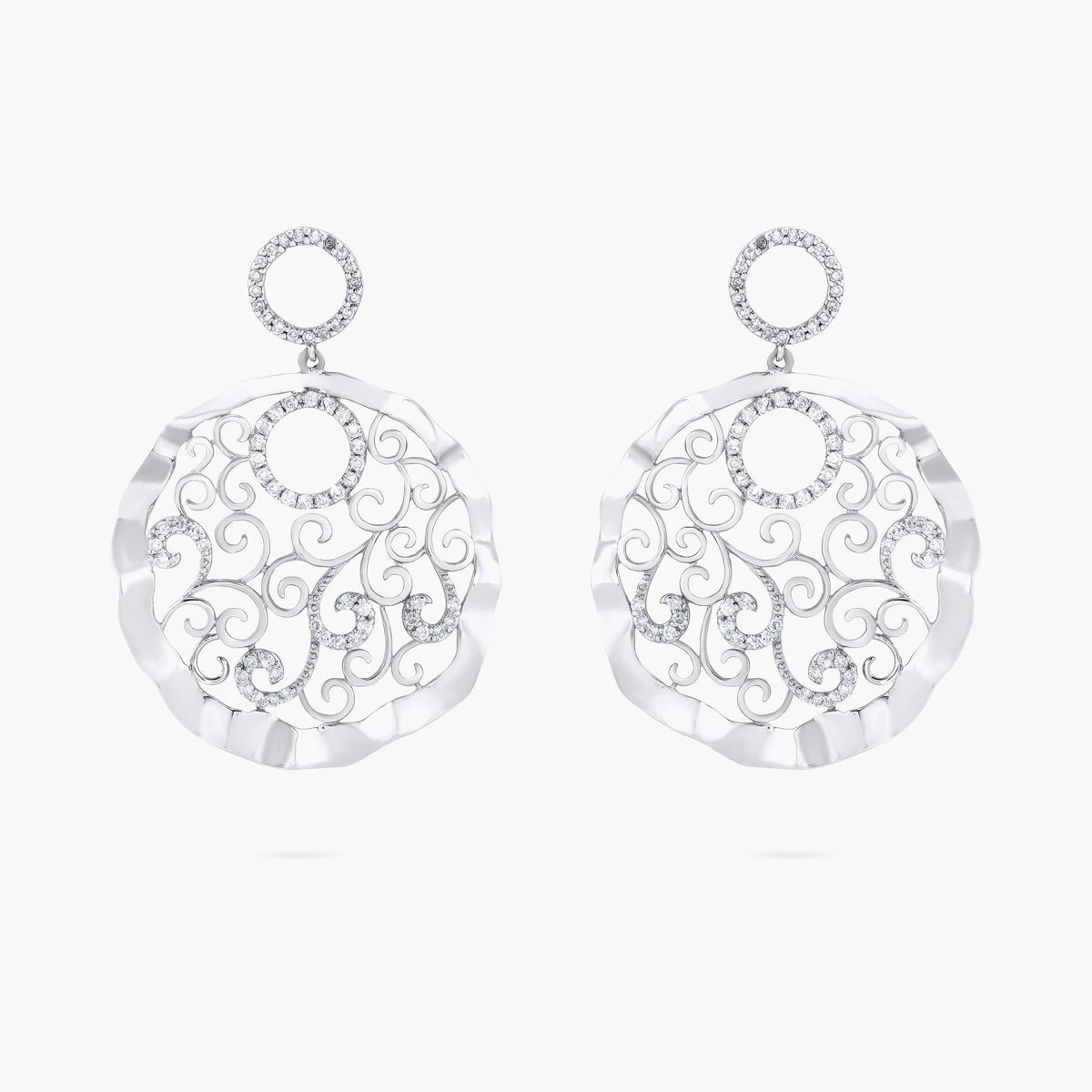 Fancy wavy diamond drop earrings