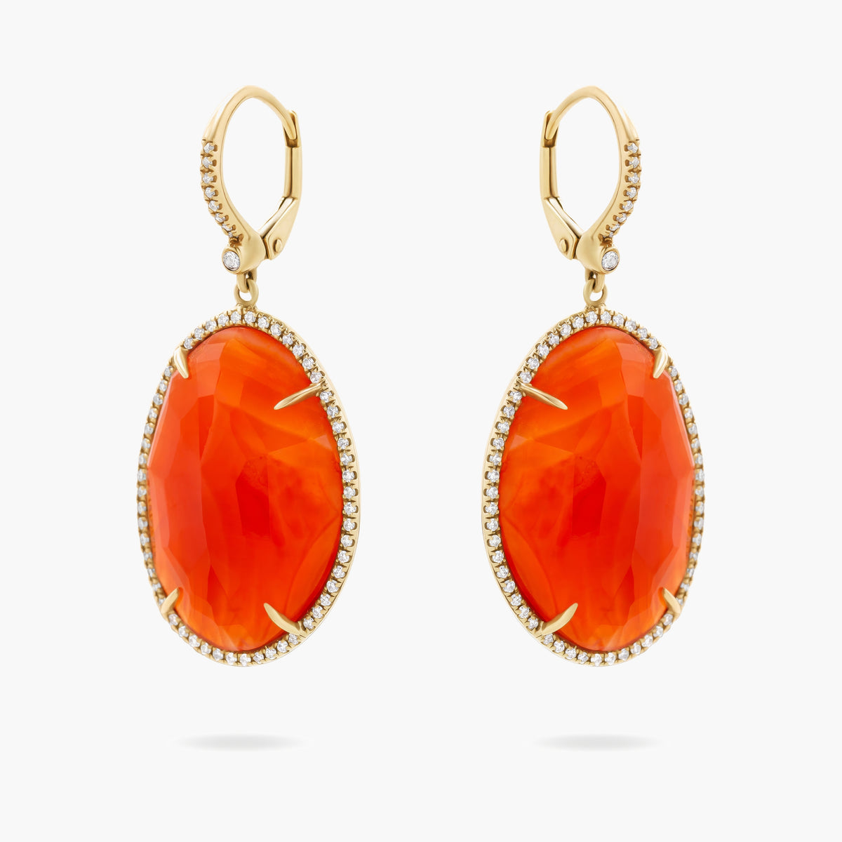 Carnelian and Diamond Earrings