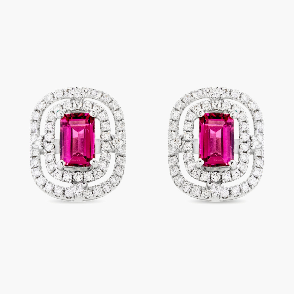 Emerald and diamond earrings