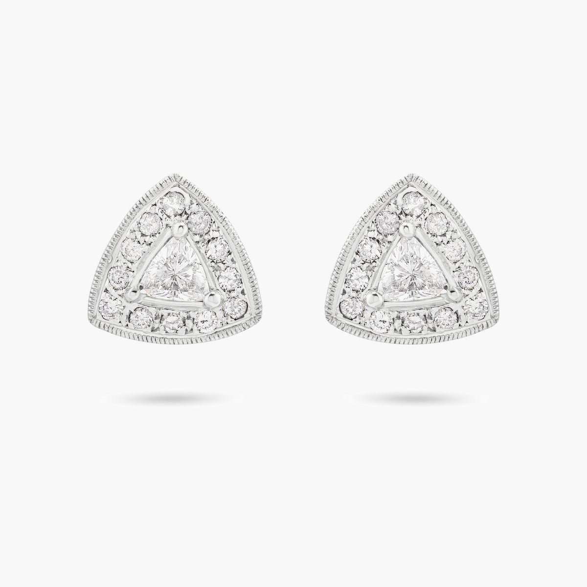 Triangle diamond stud earrings