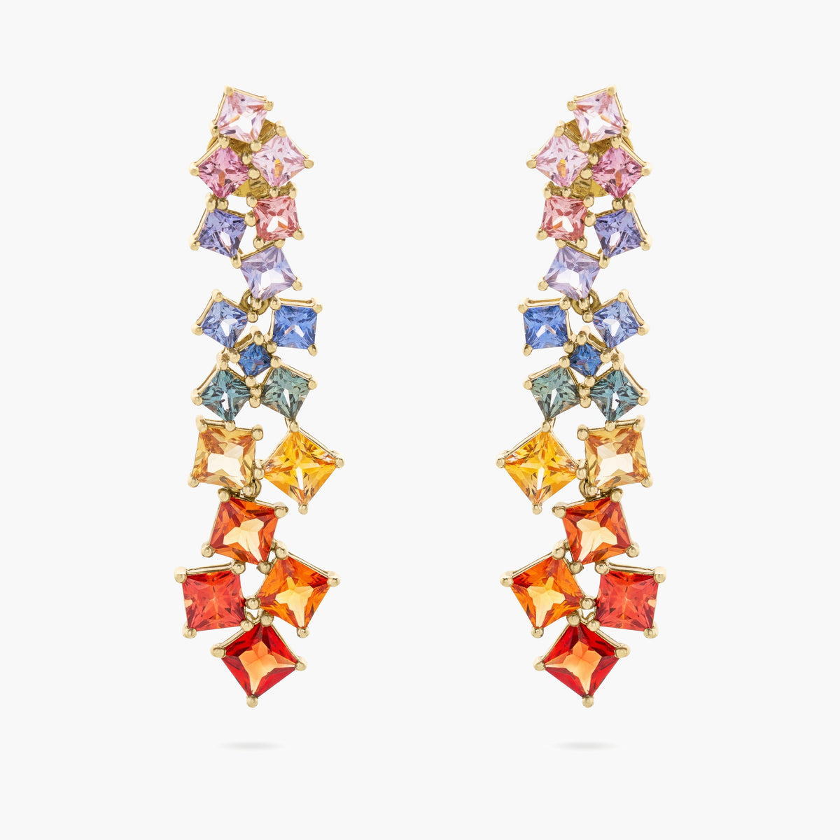 Multicolour sapphire drop earrings