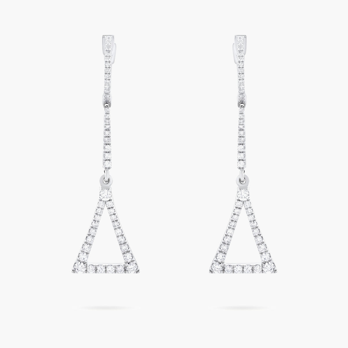 Triangle diamond drop earrings