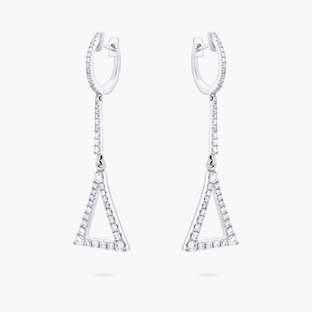 Triangle diamond drop earrings
