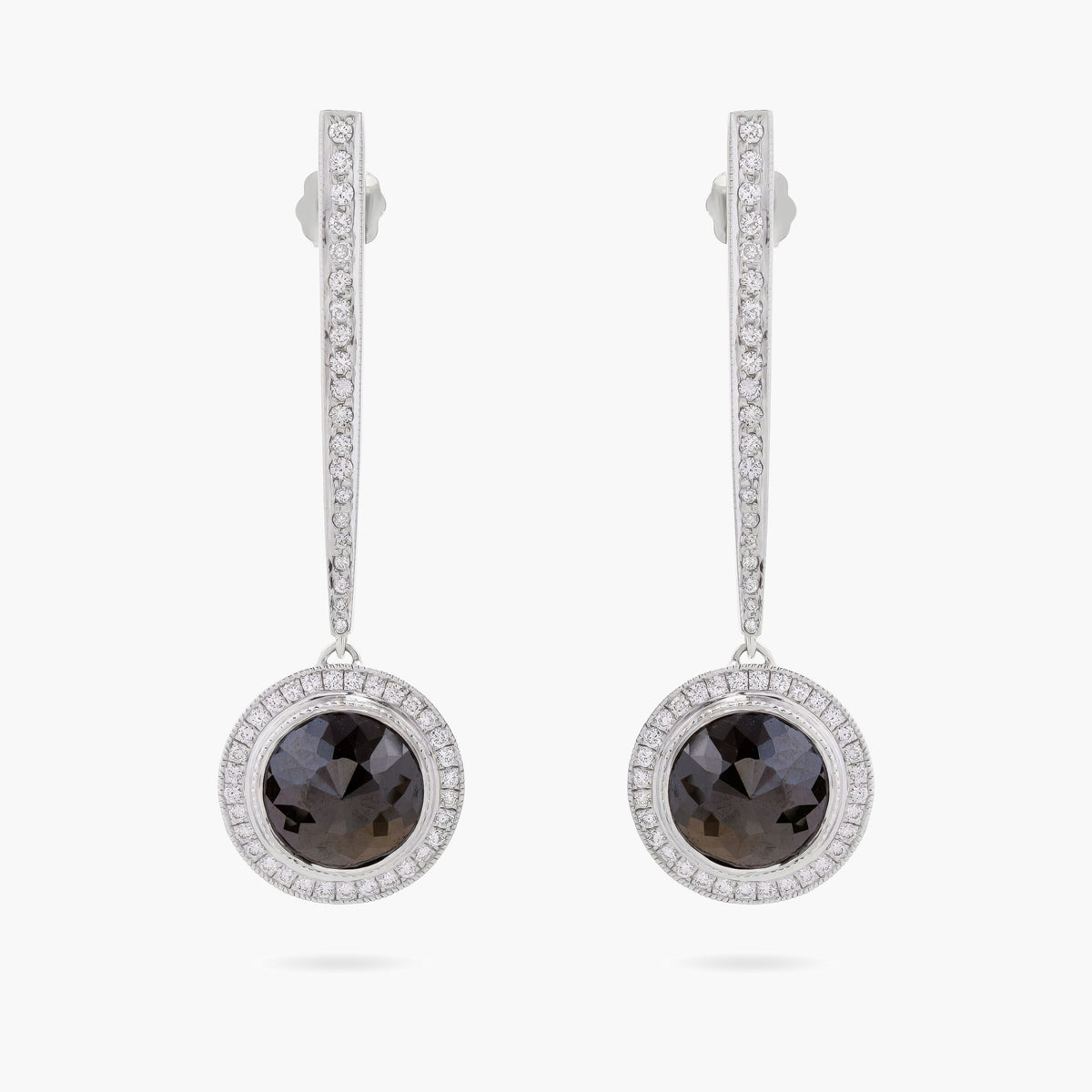 Black & white diamond drop earrings