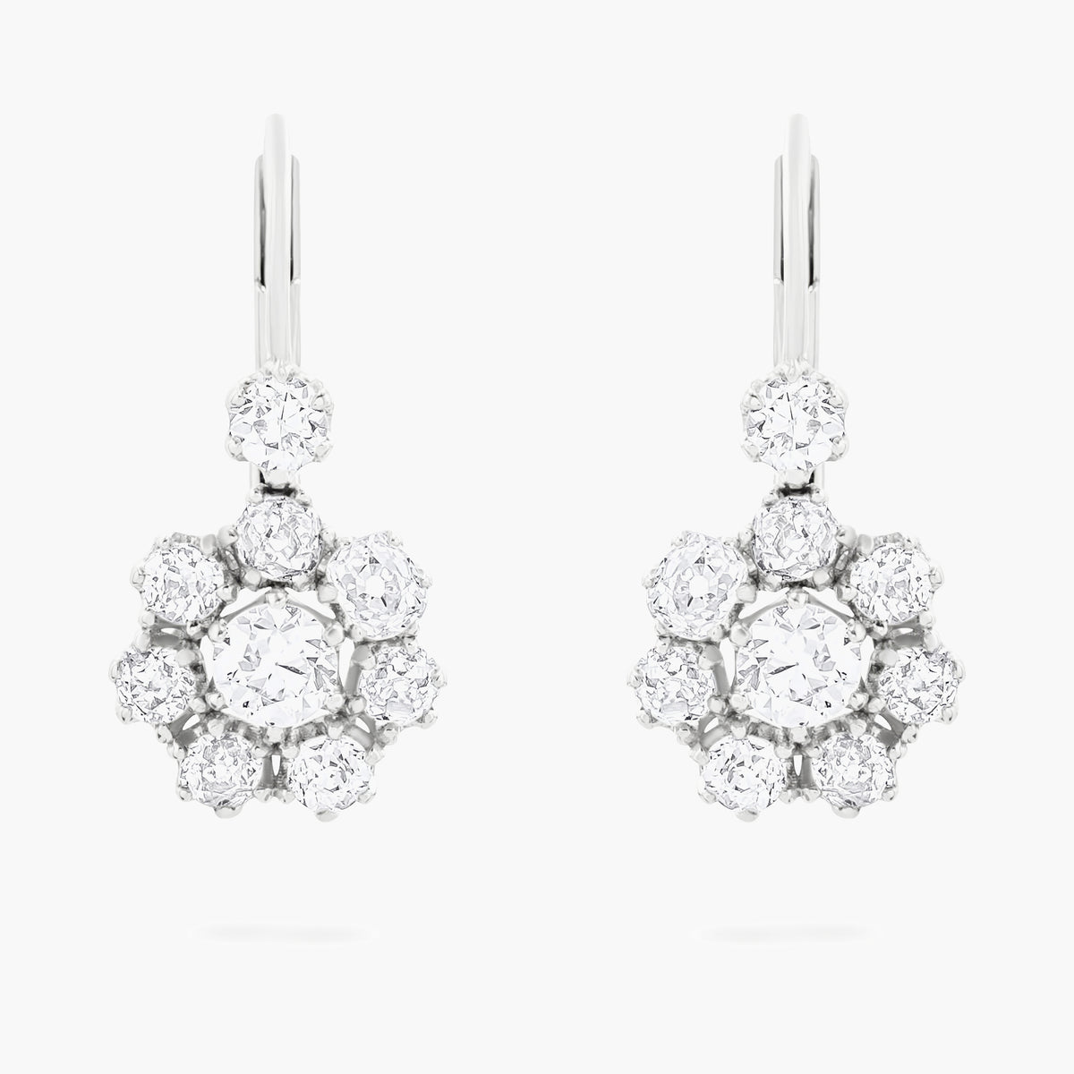 Antique style diamond earrings
