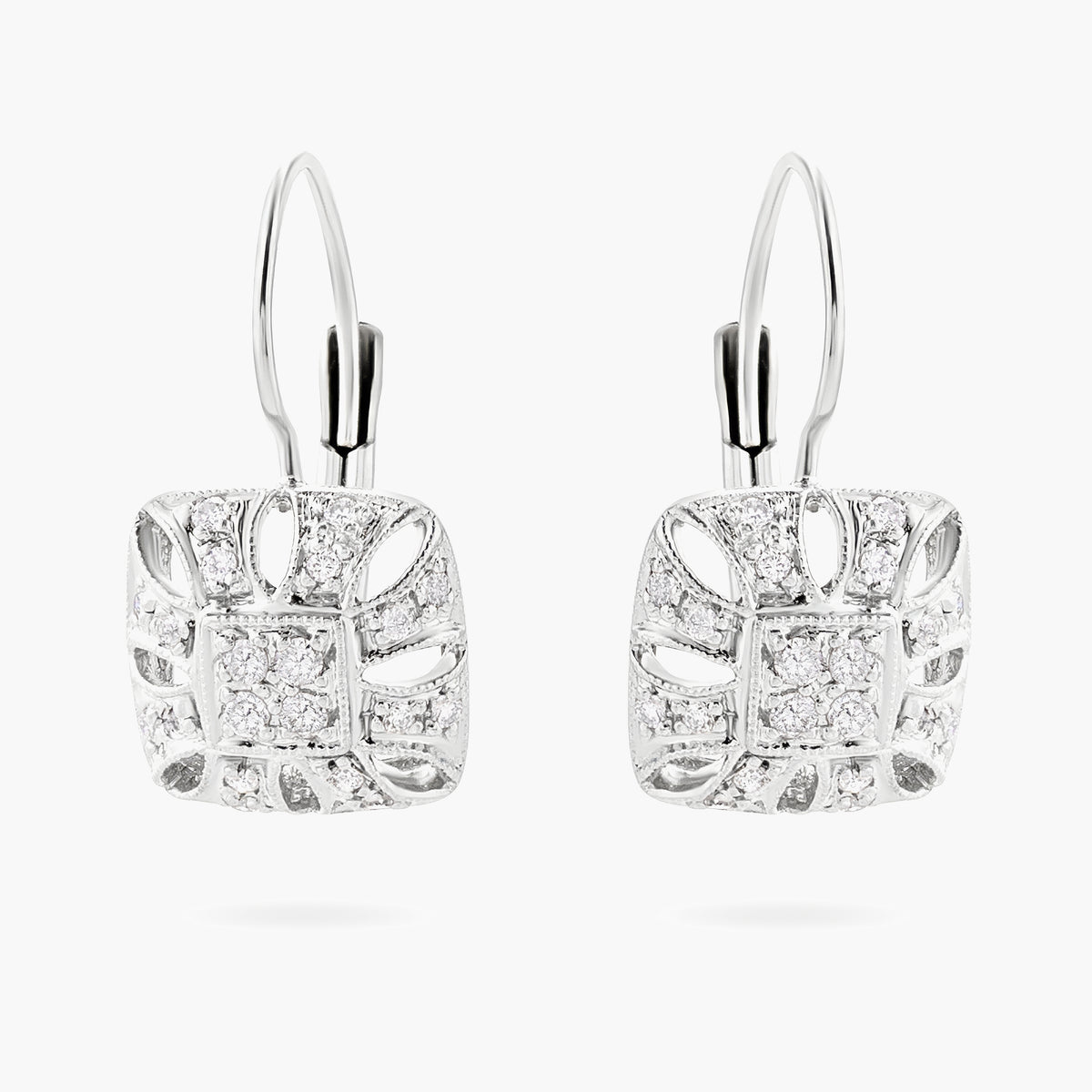 Diamond French back earrings