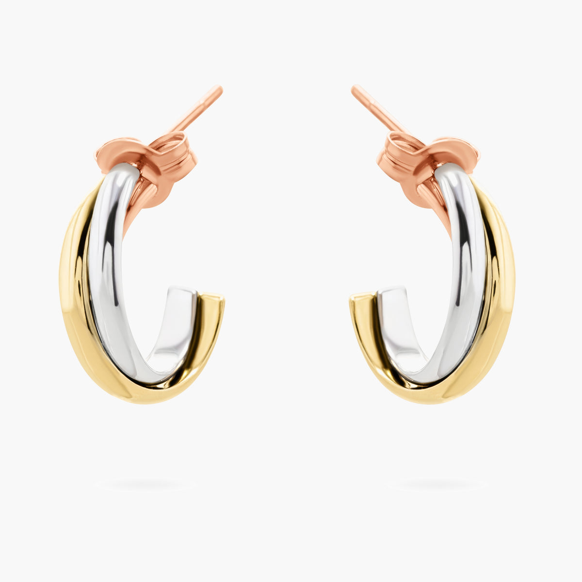 Gold Twisted Half Hoop Earrings