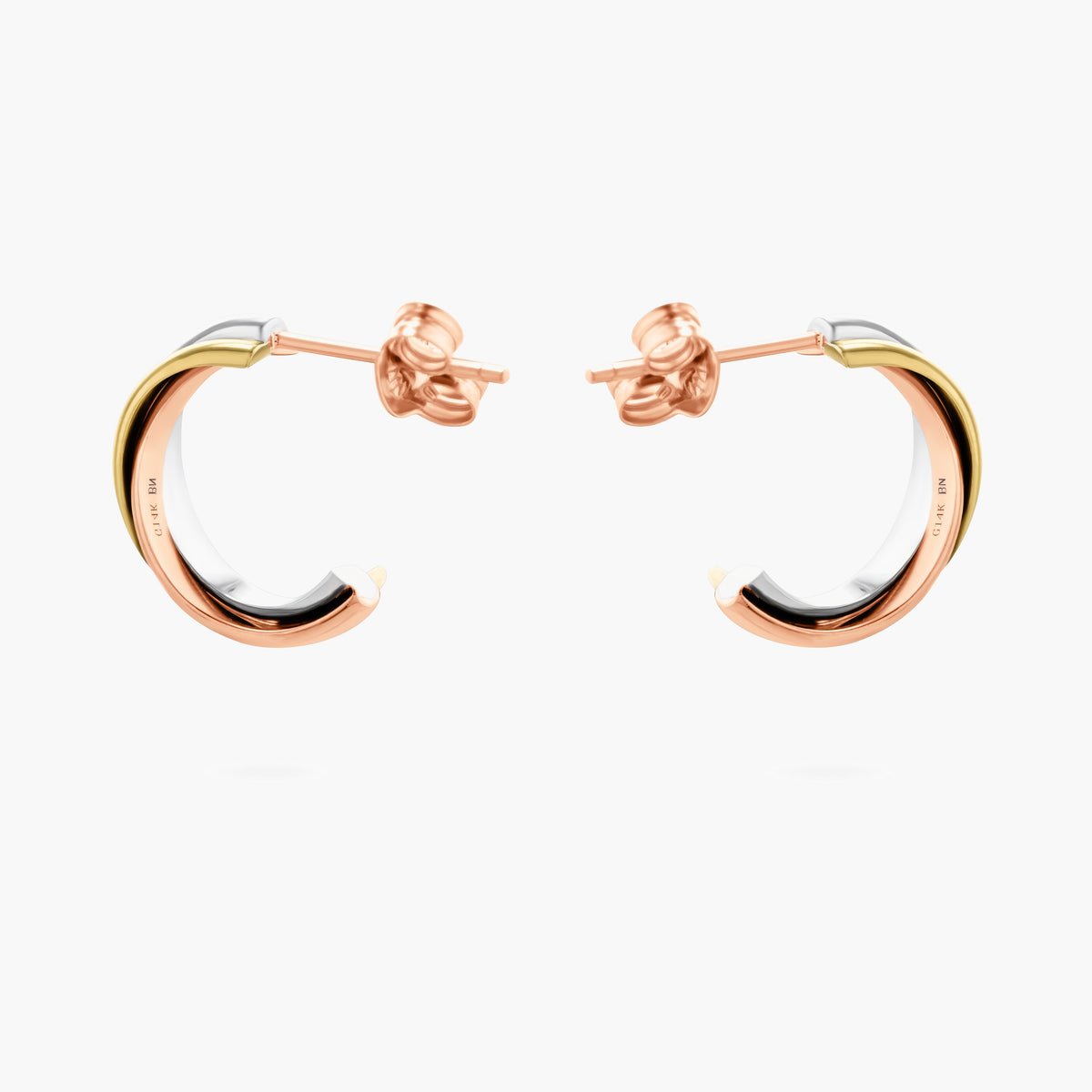 Gold Twisted Half Hoop Earrings