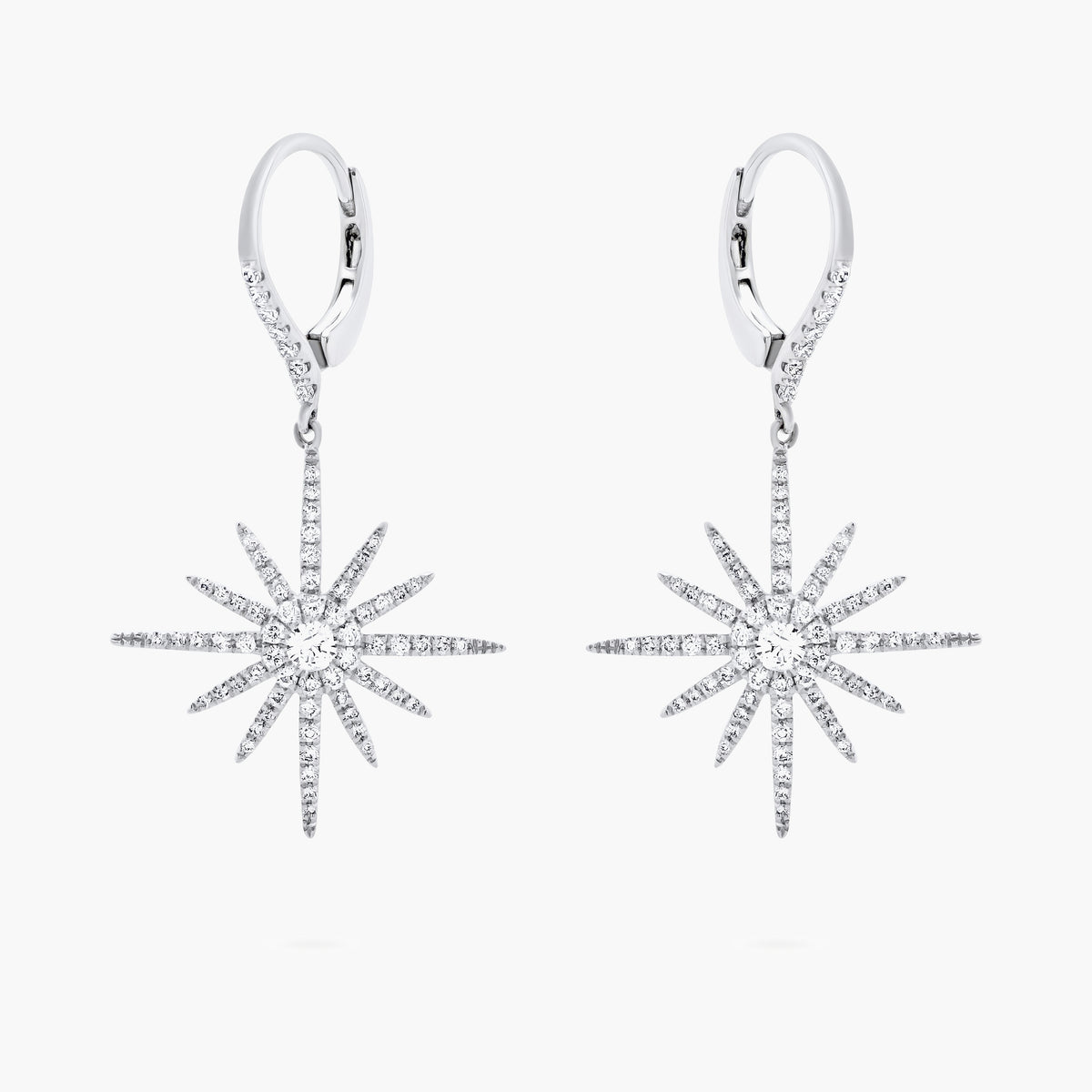 Diamond Starburst Drop Earrings