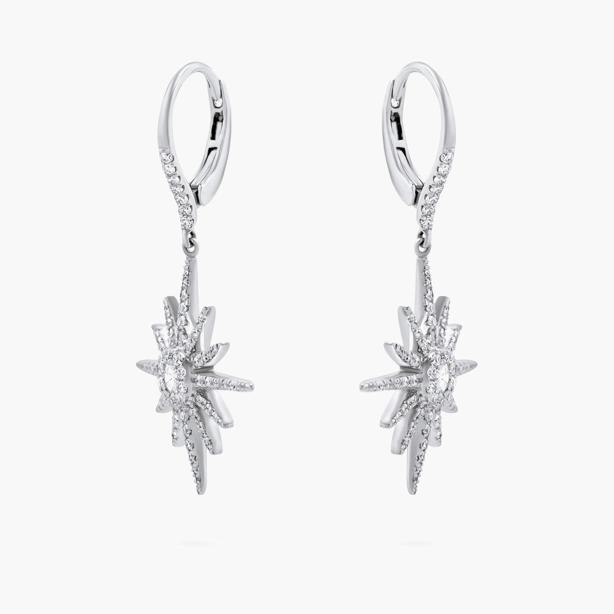 Diamond Starburst Drop Earrings