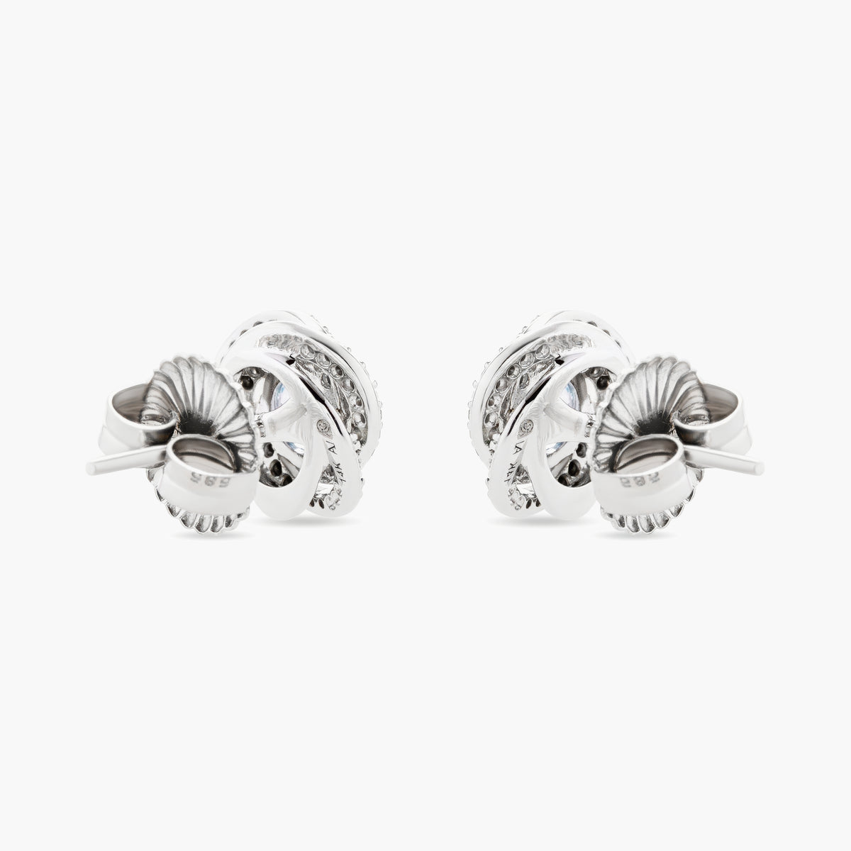 Aquamarine and Diamond Stud Earrings