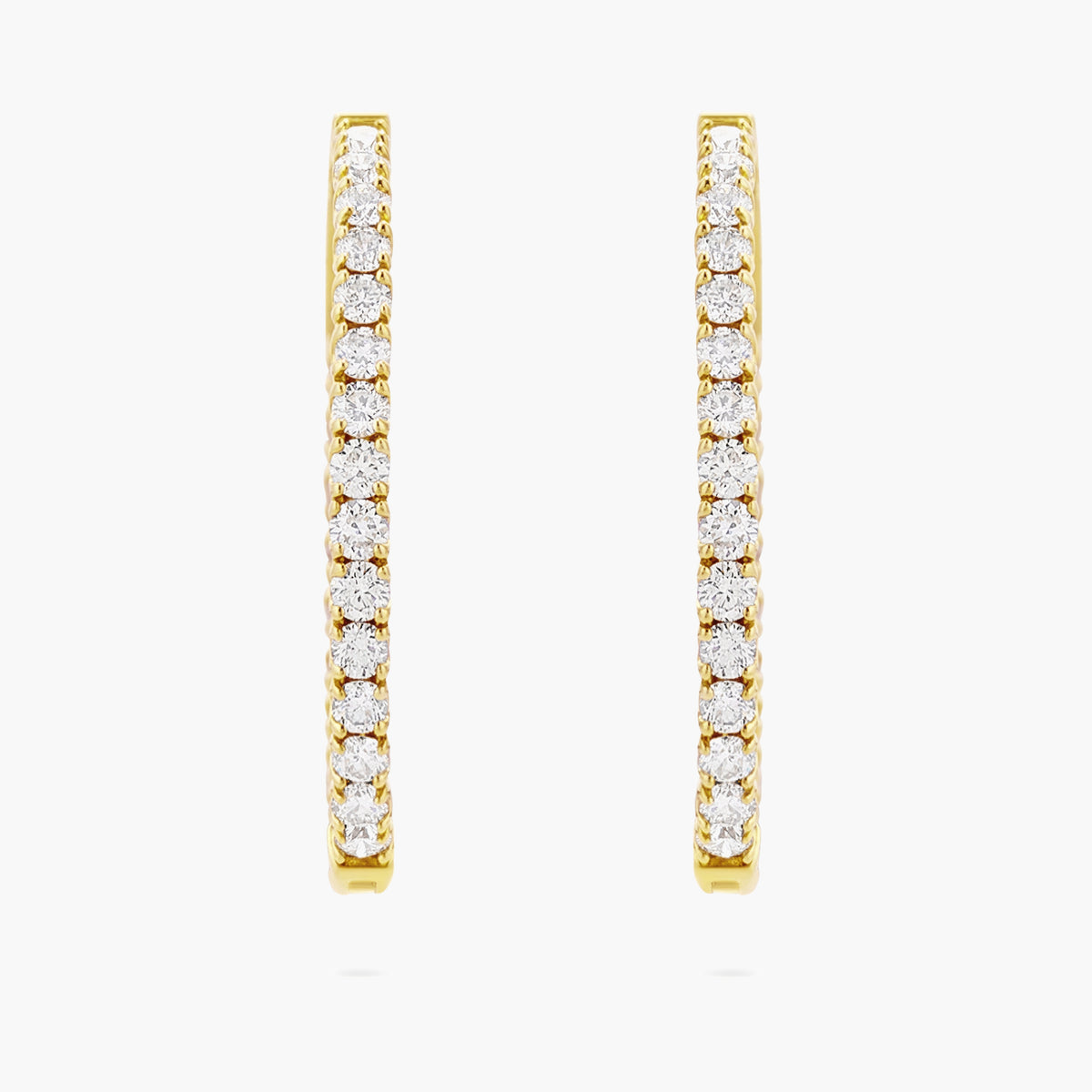 Inside-Outside Oval Diamond Hoop Earrings