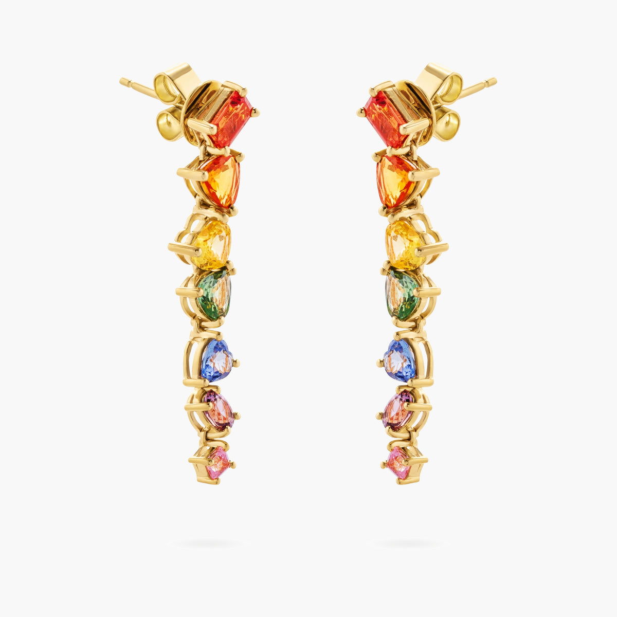 Multicolour Sapphire Drop Earrings
