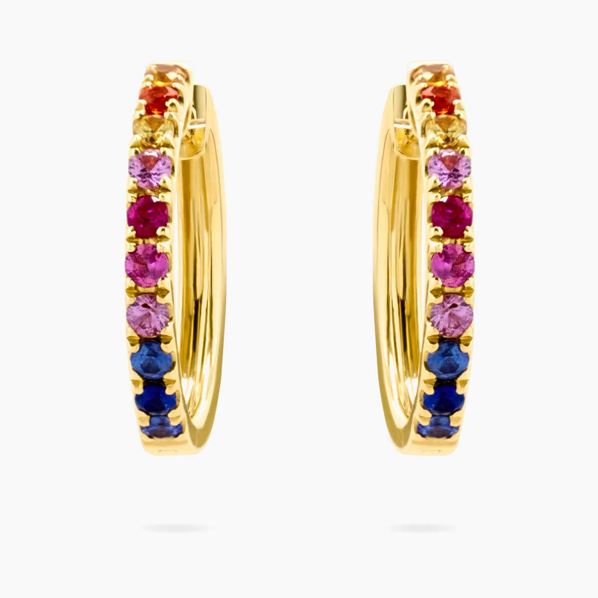 Multicolour Sapphire Hoop Earrings