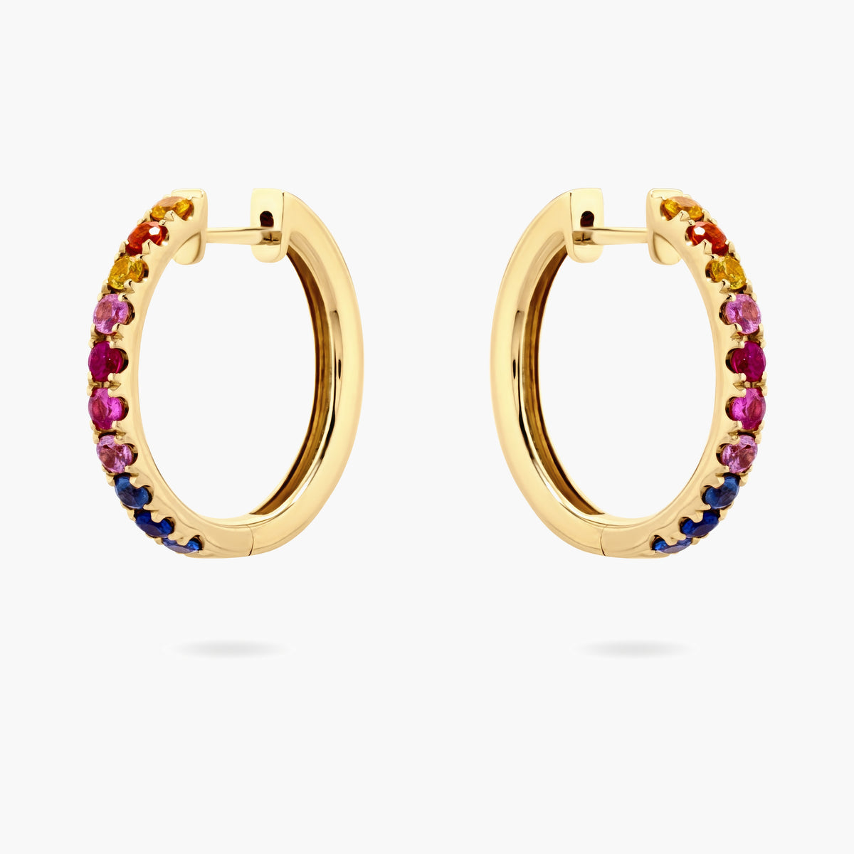 Multicolour Sapphire Hoop Earrings