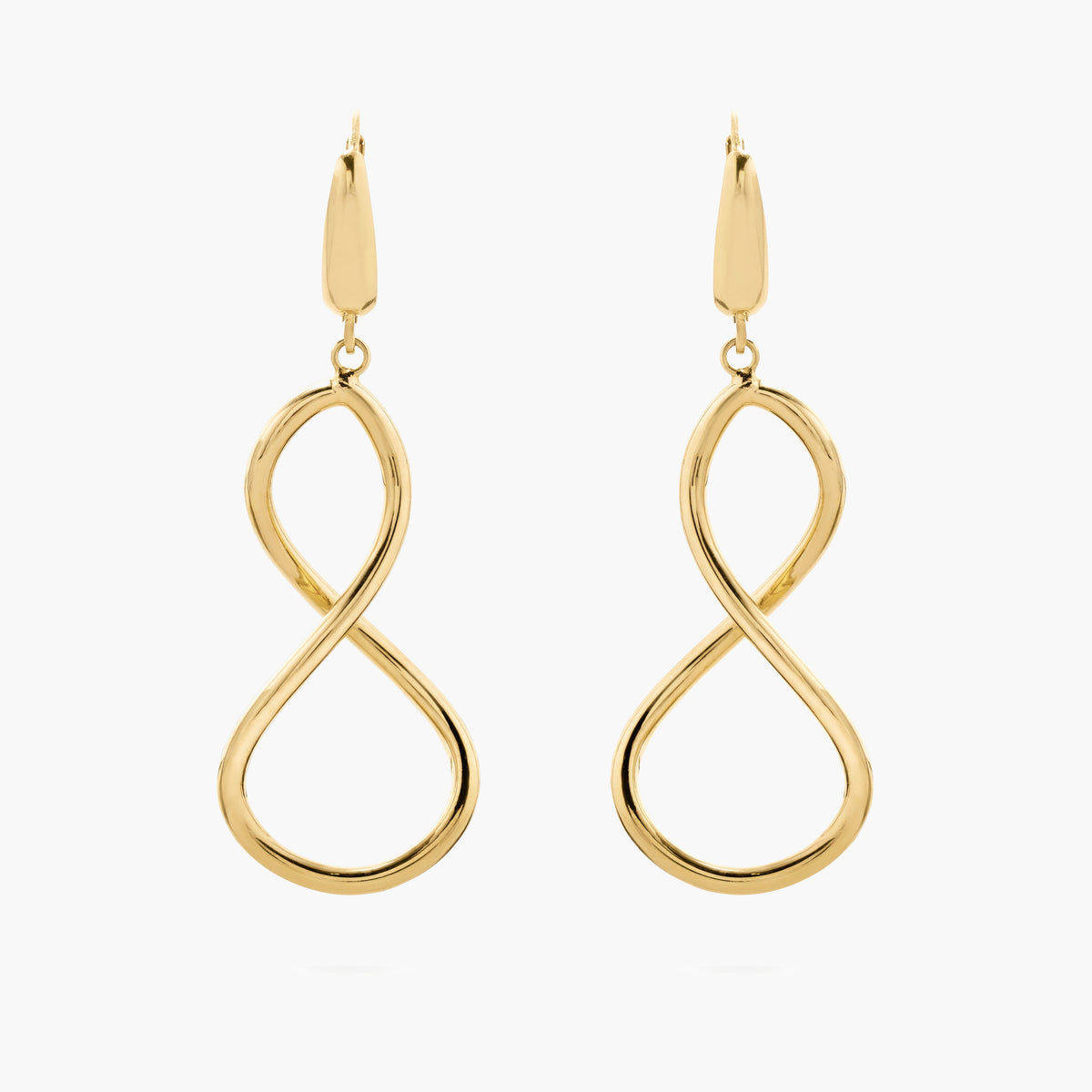 Hollow Gold Figure-Eight Drop Earrings