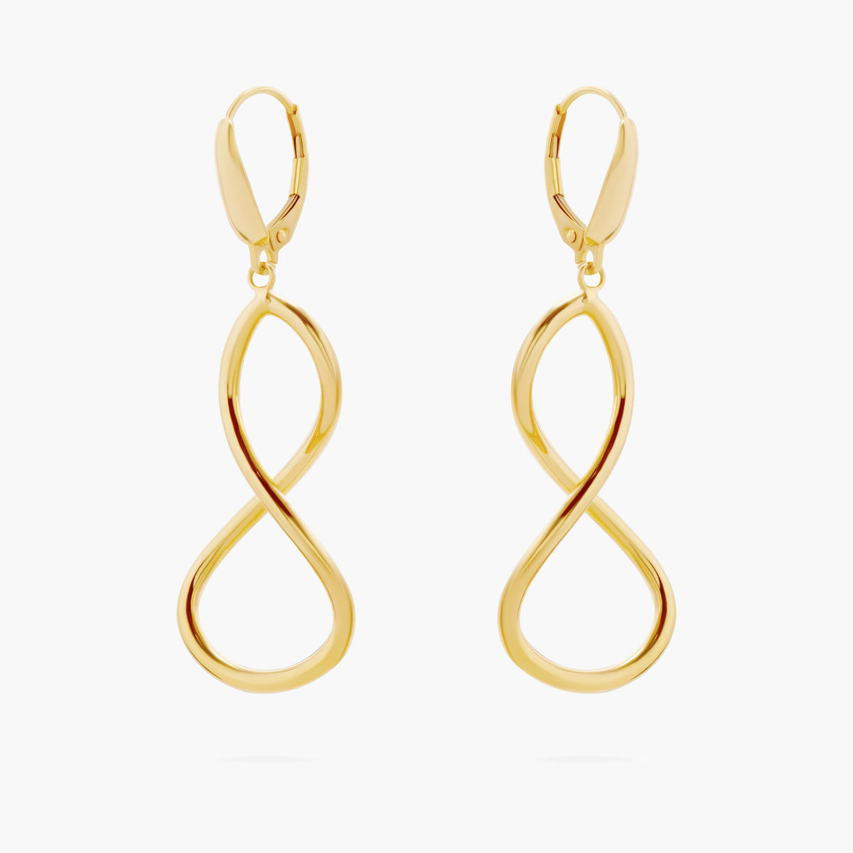 Hollow Gold Figure-Eight Drop Earrings
