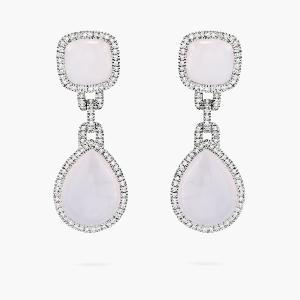 Moonstone and Diamond Drop Earrings