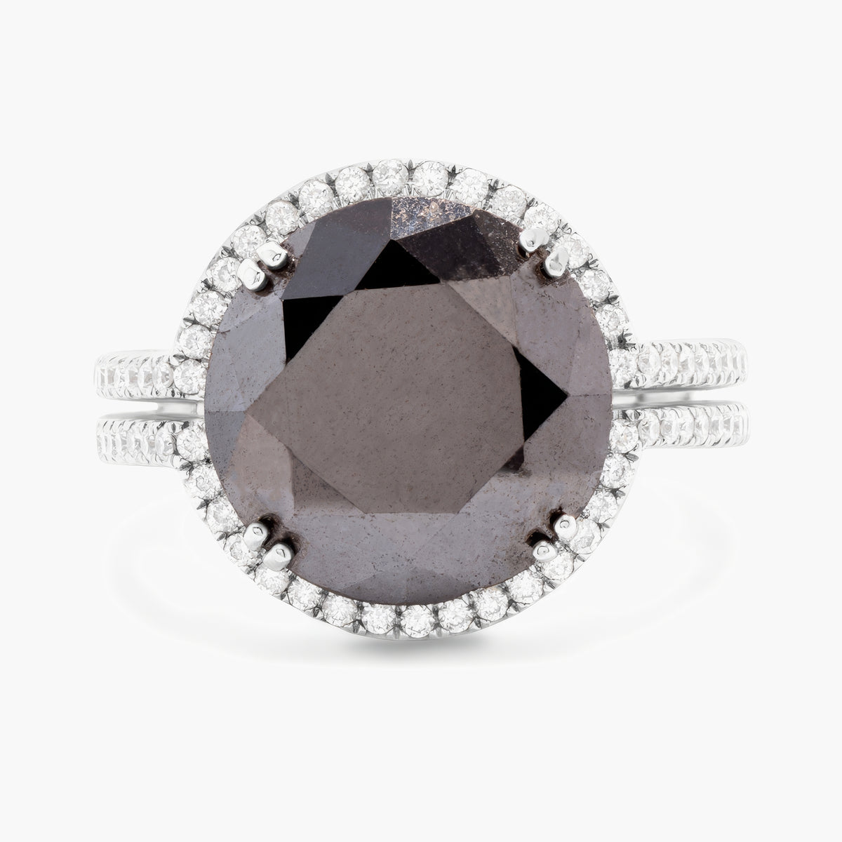 Black Diamond and White Diamond Ring