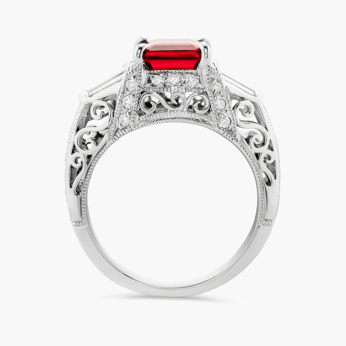 Rubellite & diamond ring