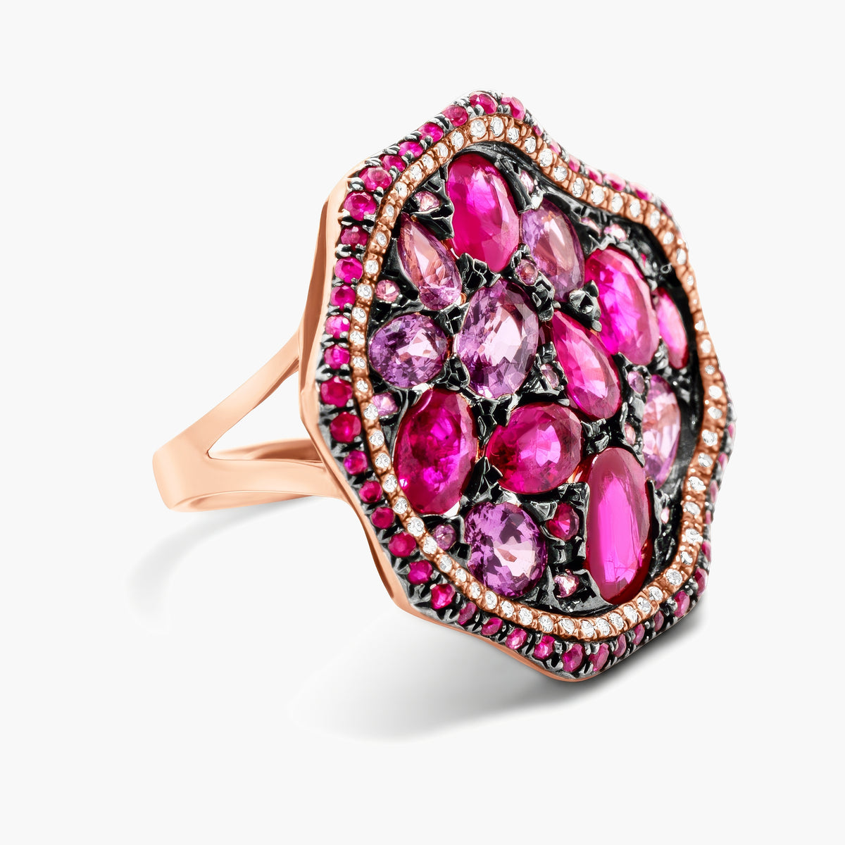 Crimson Cluster Ring