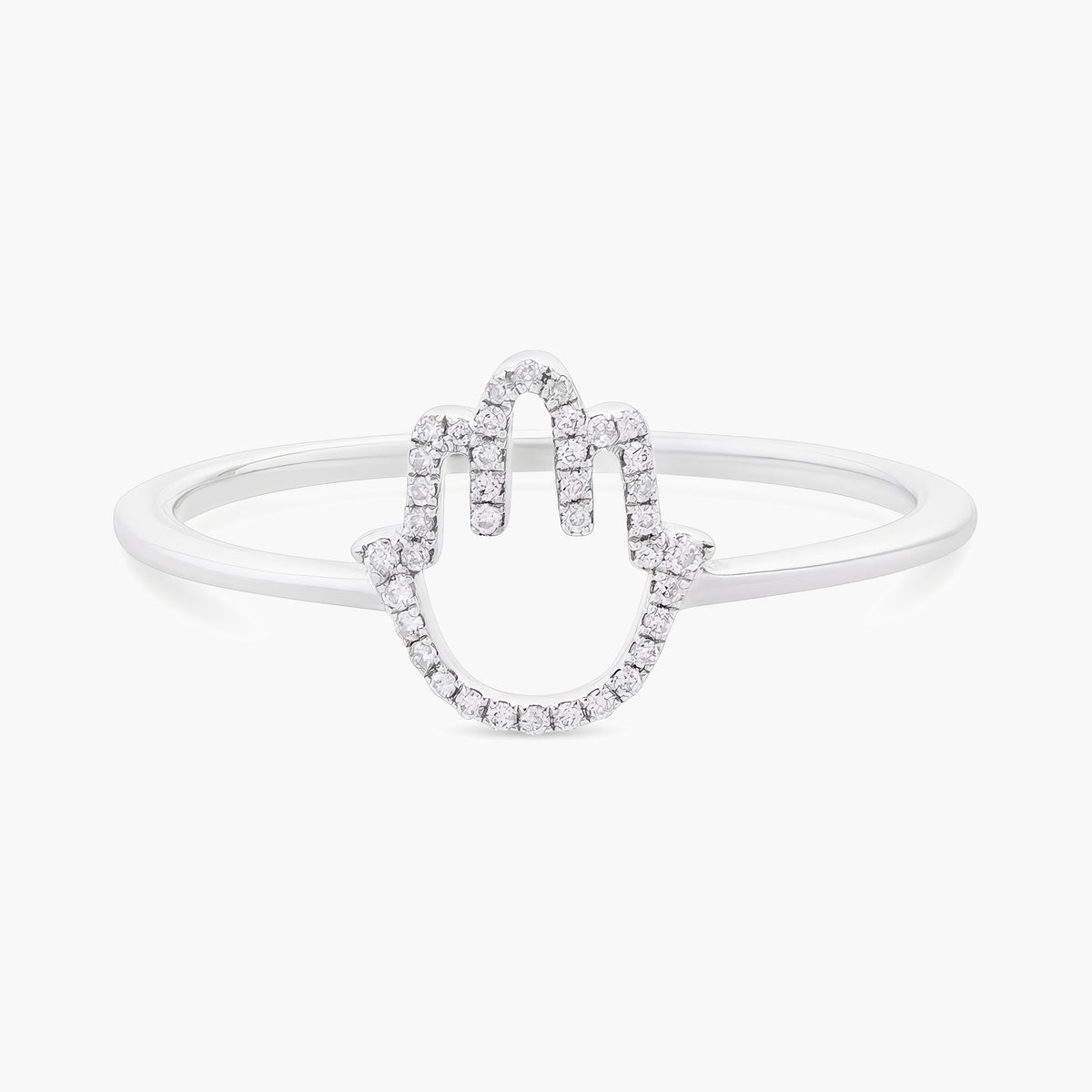 Diamond Hamsa ring
